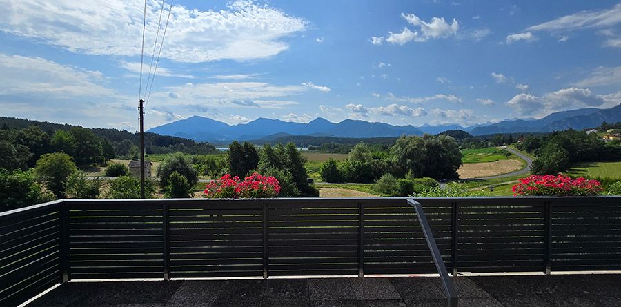 Aussicht vom Balkon in der Ferienwohnung 1 Skant Turnersee